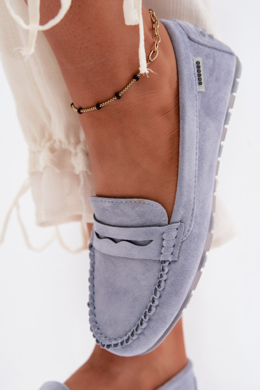 Mocassins plats en faux daim bleu Galadriel