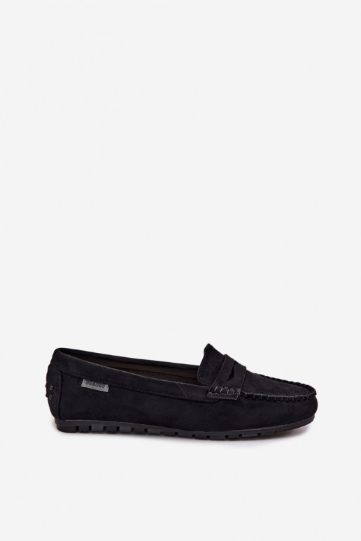Mocassins plats en faux daim noir Galadriel