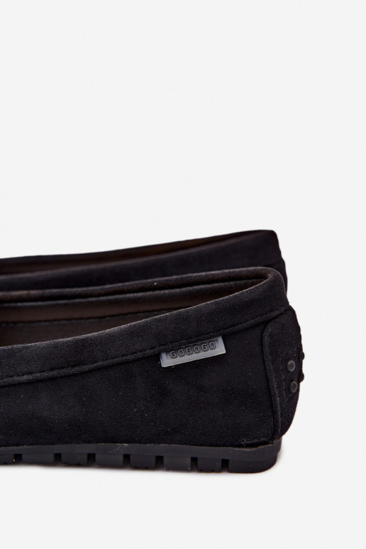Mocassins plats en faux daim noir Galadriel