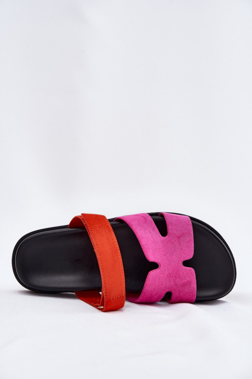 Chaussons pour femmes avec fermeture adhésive Vinceza 17401 en rose