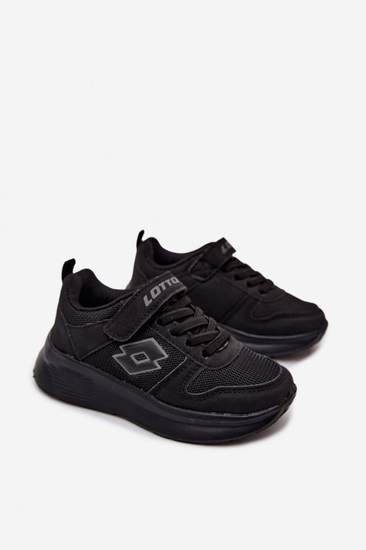 Baskets pour enfants avec Velcro LOTTO SOBRIO 2601571K noires