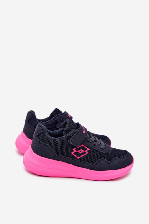 Baskets pour enfants avec Velcro LOTTO 2600002K CONNEECT bleu-rose