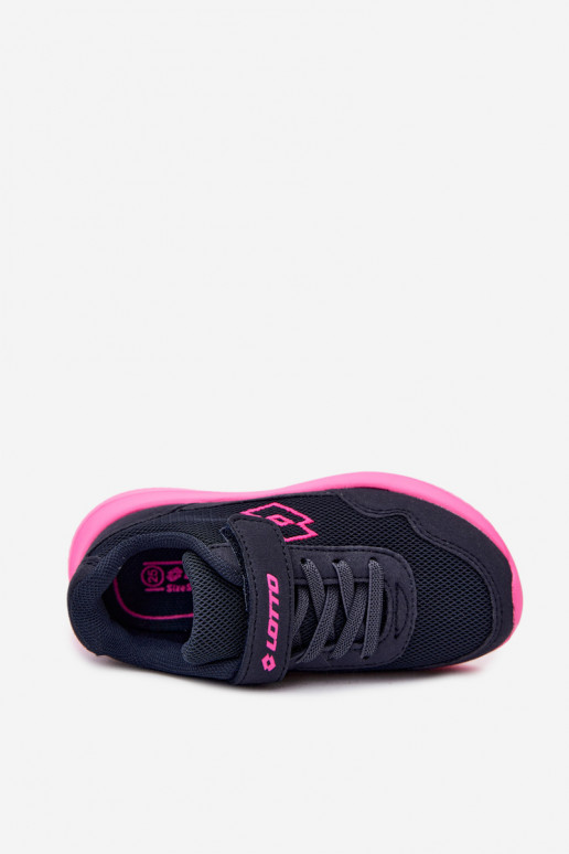 Baskets pour enfants avec Velcro LOTTO 2600002K CONNEECT bleu-rose