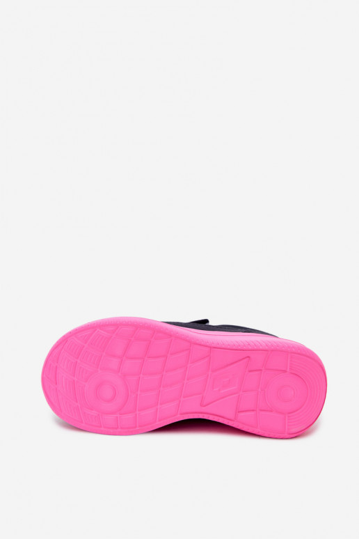Baskets pour enfants avec Velcro LOTTO 2600002K CONNEECT bleu-rose