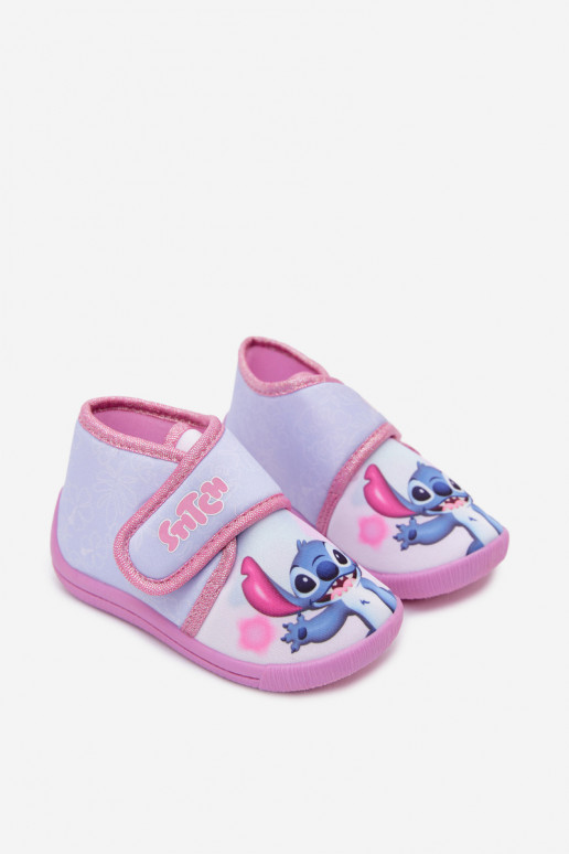 Chaussons pour enfants avec Velcro STITCH roses