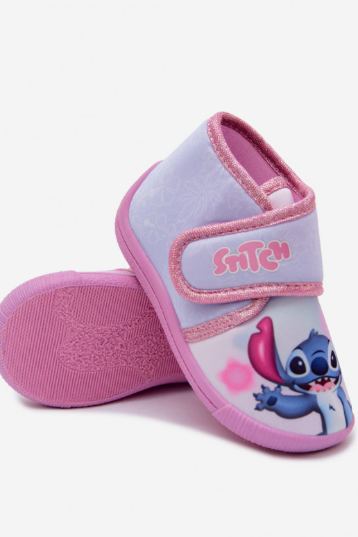 Chaussons pour enfants avec Velcro STITCH roses