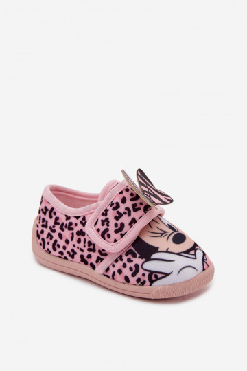 Chaussons pour enfants avec Velcro MINNIE MOUSE roses