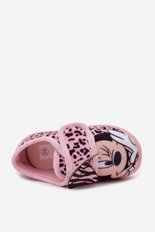 Chaussons pour enfants avec Velcro MINNIE MOUSE roses