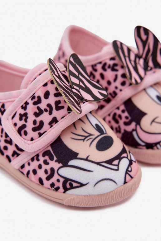 Chaussons pour enfants avec Velcro MINNIE MOUSE roses