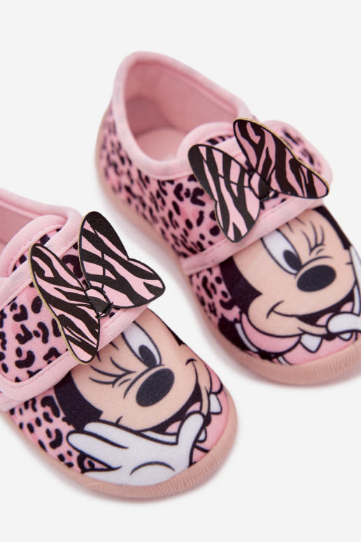Chaussons pour enfants avec Velcro MINNIE MOUSE roses