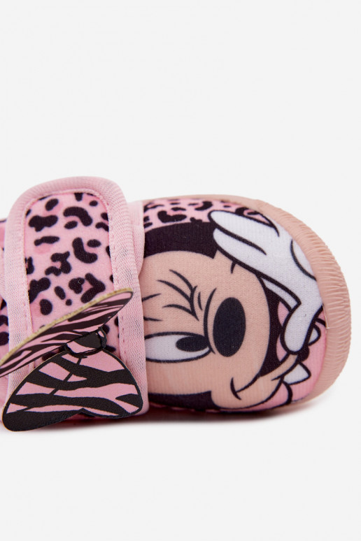 Chaussons pour enfants avec Velcro MINNIE MOUSE roses