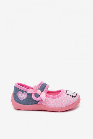 Chaussons pour enfants avec Velcro HELLO KITTY roses 2