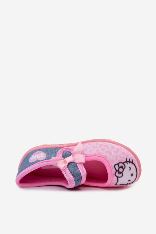 Chaussons pour enfants avec Velcro HELLO KITTY roses