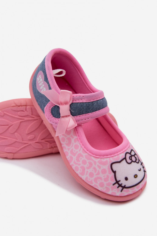 Chaussons pour enfants avec Velcro HELLO KITTY roses