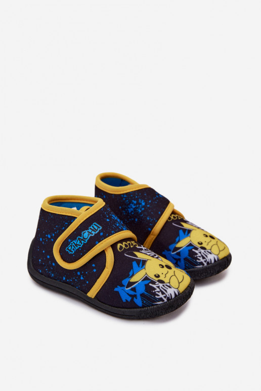 Chaussons pour garçons avec Velcro Pikachu jaunes