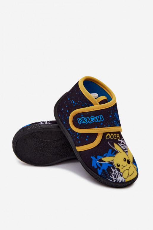 Chaussons pour garçons avec Velcro Pikachu jaunes