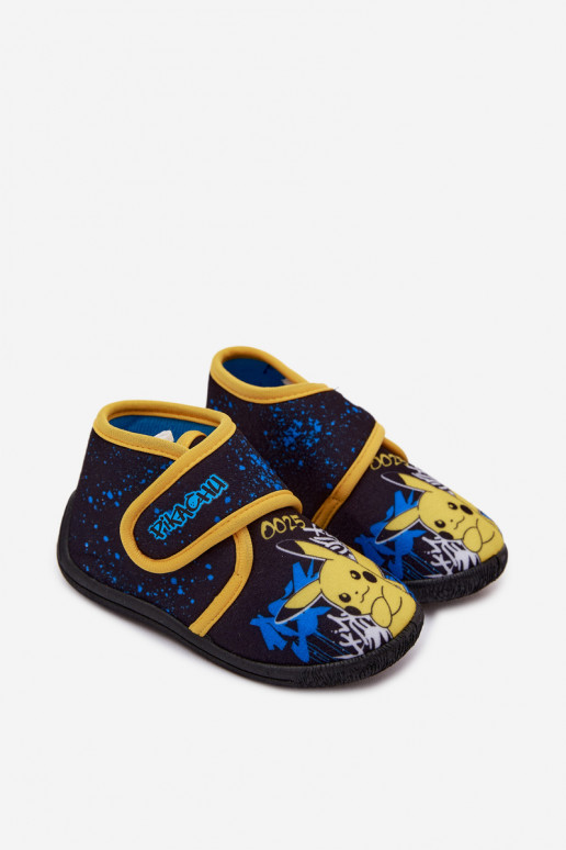 Chaussons pour garçons avec Velcro Pikachu jaunes