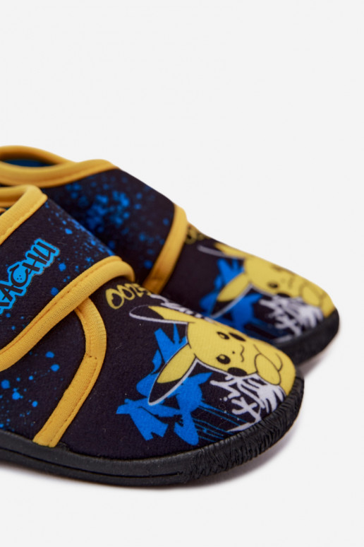 Chaussons pour garçons avec Velcro Pikachu jaunes