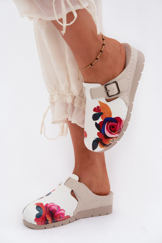 Sabots pour femmes avec boucles couleur sable