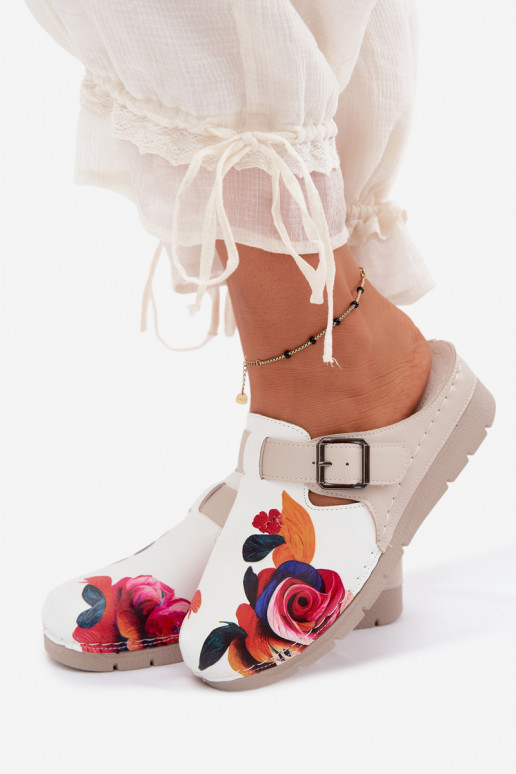 Sabots pour femmes avec boucles couleur sable