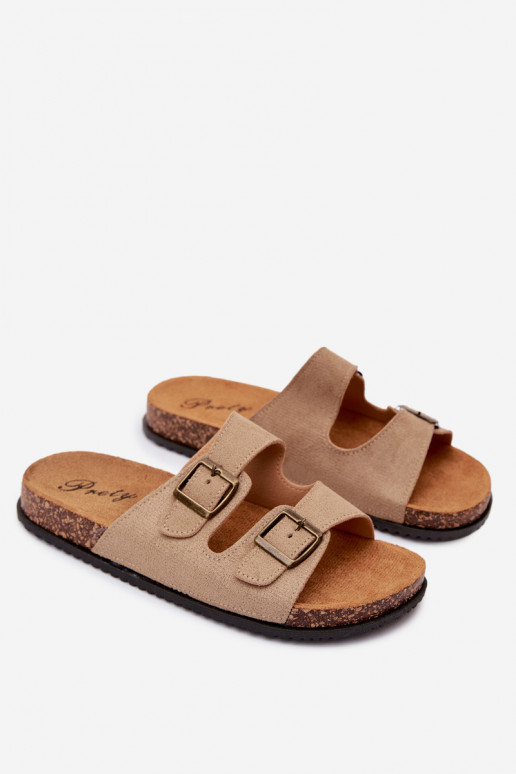 Chaussons pour hommes couleur sable avec boucles Ruby