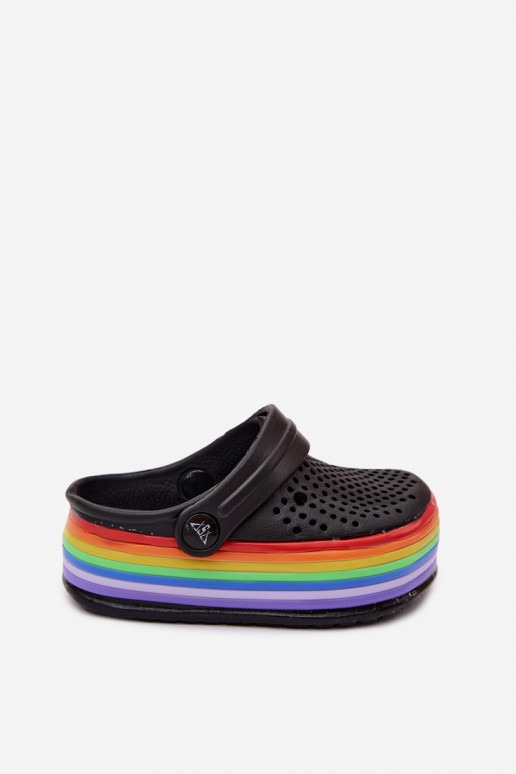Chaussons légers noirs pour enfants avec sangles Tansy
