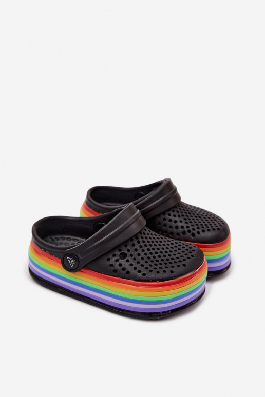 Chaussons légers noirs pour enfants avec sangles Tansy
