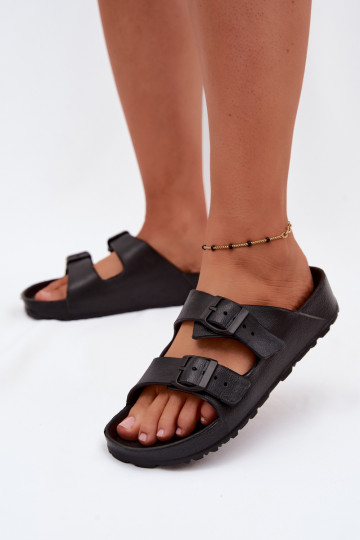 Chaussons légers noirs pour femmes avec boucles Calico 2