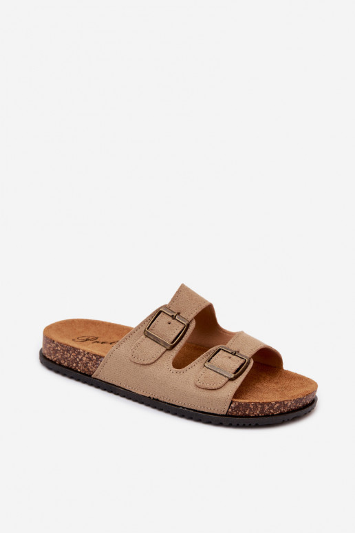 Chaussons pour femmes couleur sable avec boucles Brigid