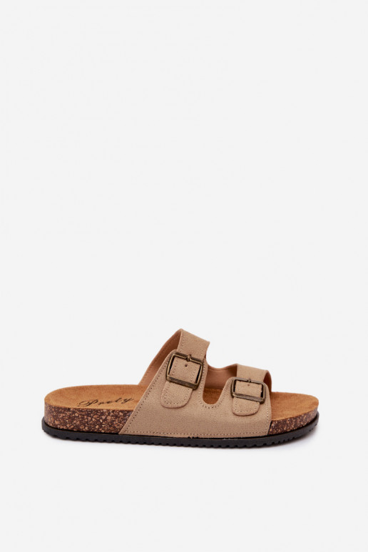 Chaussons pour femmes couleur sable avec boucles Brigid