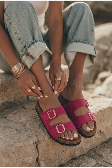 Chaussons pour femmes roses avec boucles Brigid