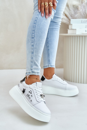Peau Chaussures modèle baskets Féminin avec une plateformePrzypinkami I Activépisem Vinceza 89102 couleur blanche 2