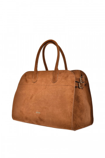 Sac à main marron en simili daim pour femmes Big Star SS574008