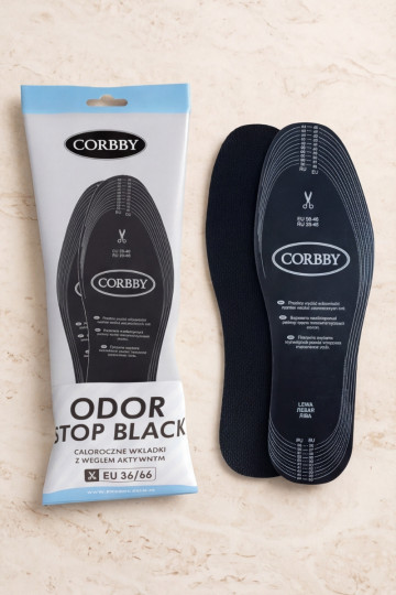 Semelles anti-transpirantes Corbby ODOR STOP au charbon actif