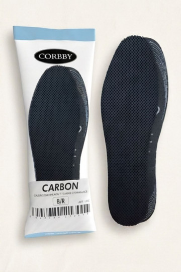 Semelles intérieures Corbby CARBON avec tissu intermédiaire et charbon actif