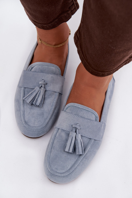 Mocassins pour femmes avec franges en bleu Clarisse