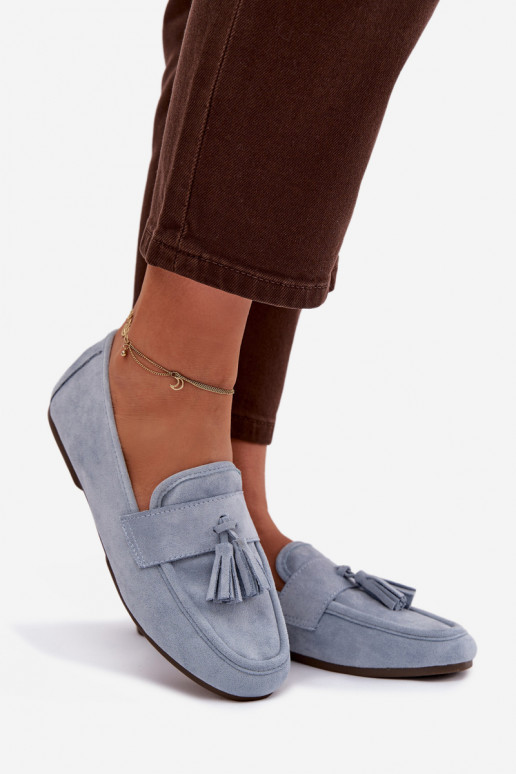 Mocassins pour femmes avec franges en bleu Clarisse