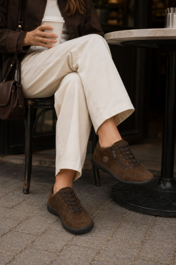 Chaussures femme en daim synthétique chocolat Brindle