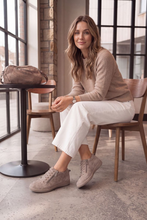 Chaussures femme en daim synthétique sable Brindle