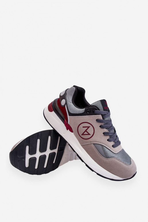 Chaussures de sport pour hommes avec lacets en gris-noir Stephen