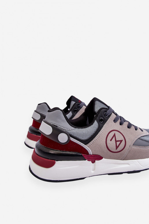Chaussures de sport pour hommes avec lacets en gris-noir Stephen