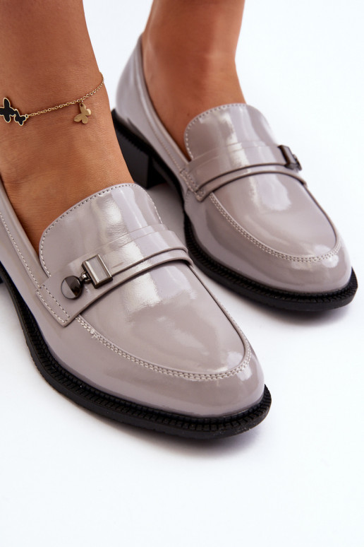 Mocassins vernis pour femmes en gris Nerilaja