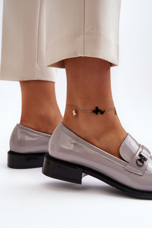 Mocassins vernis pour femmes en gris Nerilaja