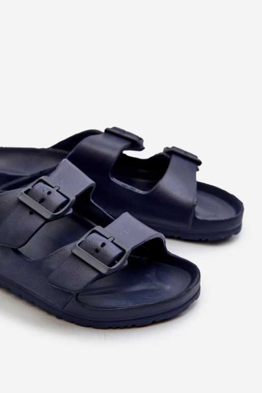 Chaussons légers pour hommes avec boucles en bleu foncé Avatara