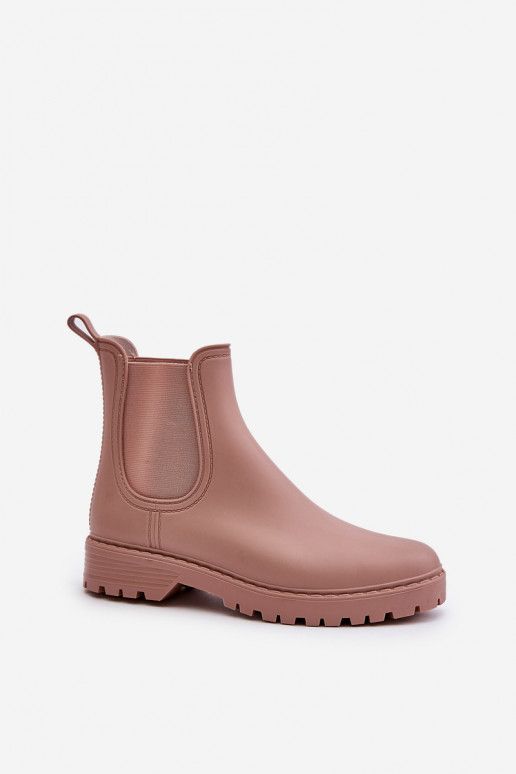 Bottes en caoutchouc pour femmes avec des inserts élastiques en rose Ciariel