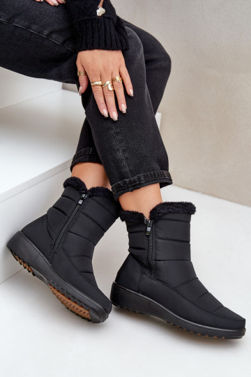 Bottes de neige pour femmes avec fourrure noires Fiorittia