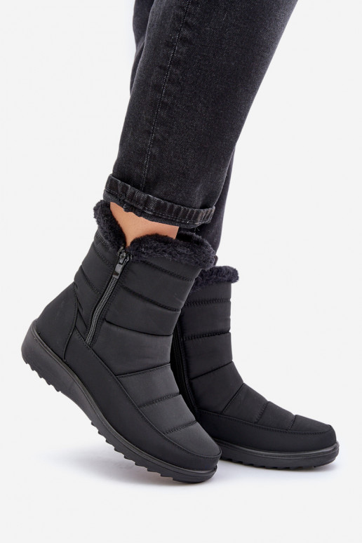 Bottes de neige pour femmes avec fourrure noires Fiorittia