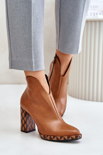Bottines en cuir marron avec talons Laura Messi 2836 2