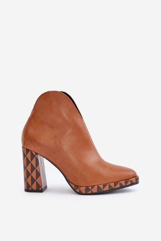 Bottines en cuir marron avec talons Laura Messi 2836