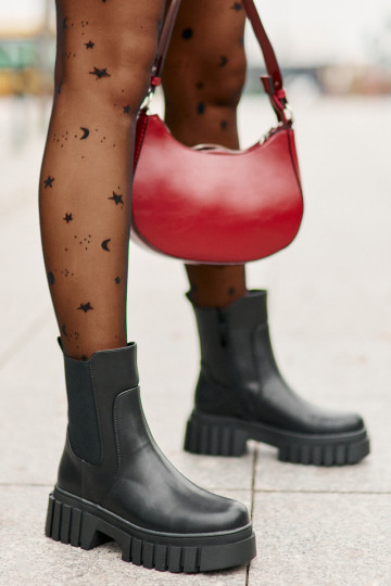 Bottines noires stylées S.Barski HY42-975